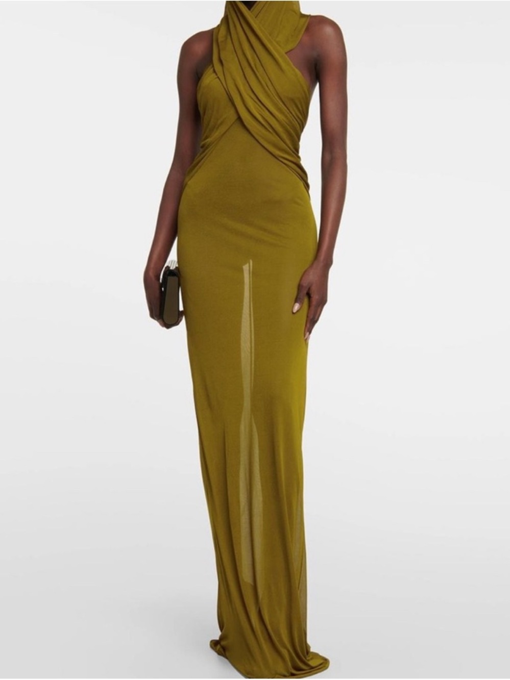 KOIR Olive Draped Hooded Maxi Dress | Inspired by saint Laurent / Cult Gaia - Picture 2 of 8